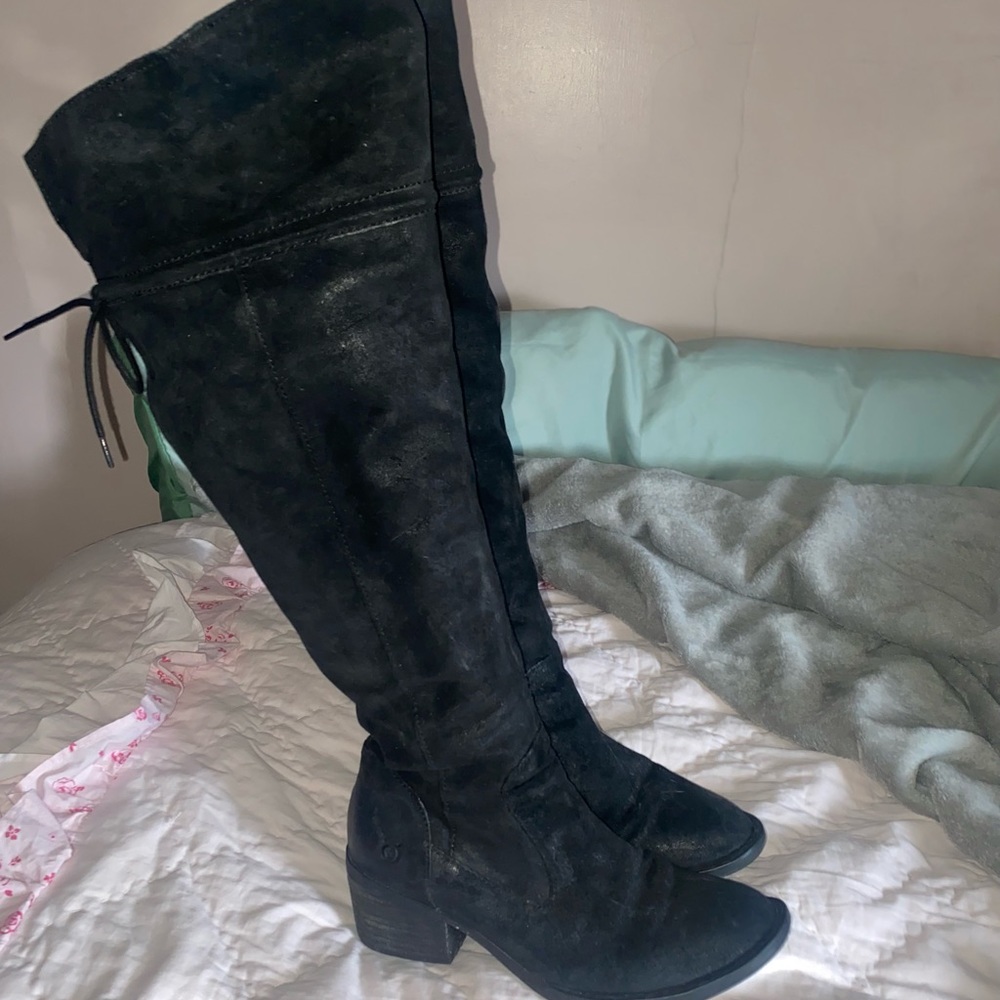 Leather over the knee boots